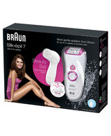 Silk-épil 7 Wet/Dry Epilator & Hair Removal System with 3 extras plus Facial Cleansing Brush